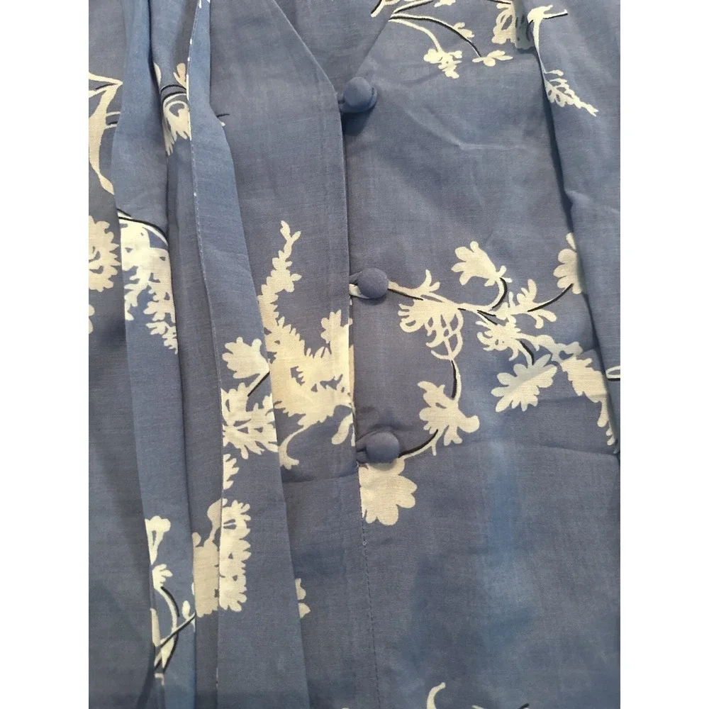 Ann Taylor Floral Tie Neck Puff Sleeve Blouse Top Size S sample Blouse Tag - Picture 8 of 12